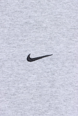 NIKE Embroidered Swoosh Logo Grey Casual T-Shirt (L)