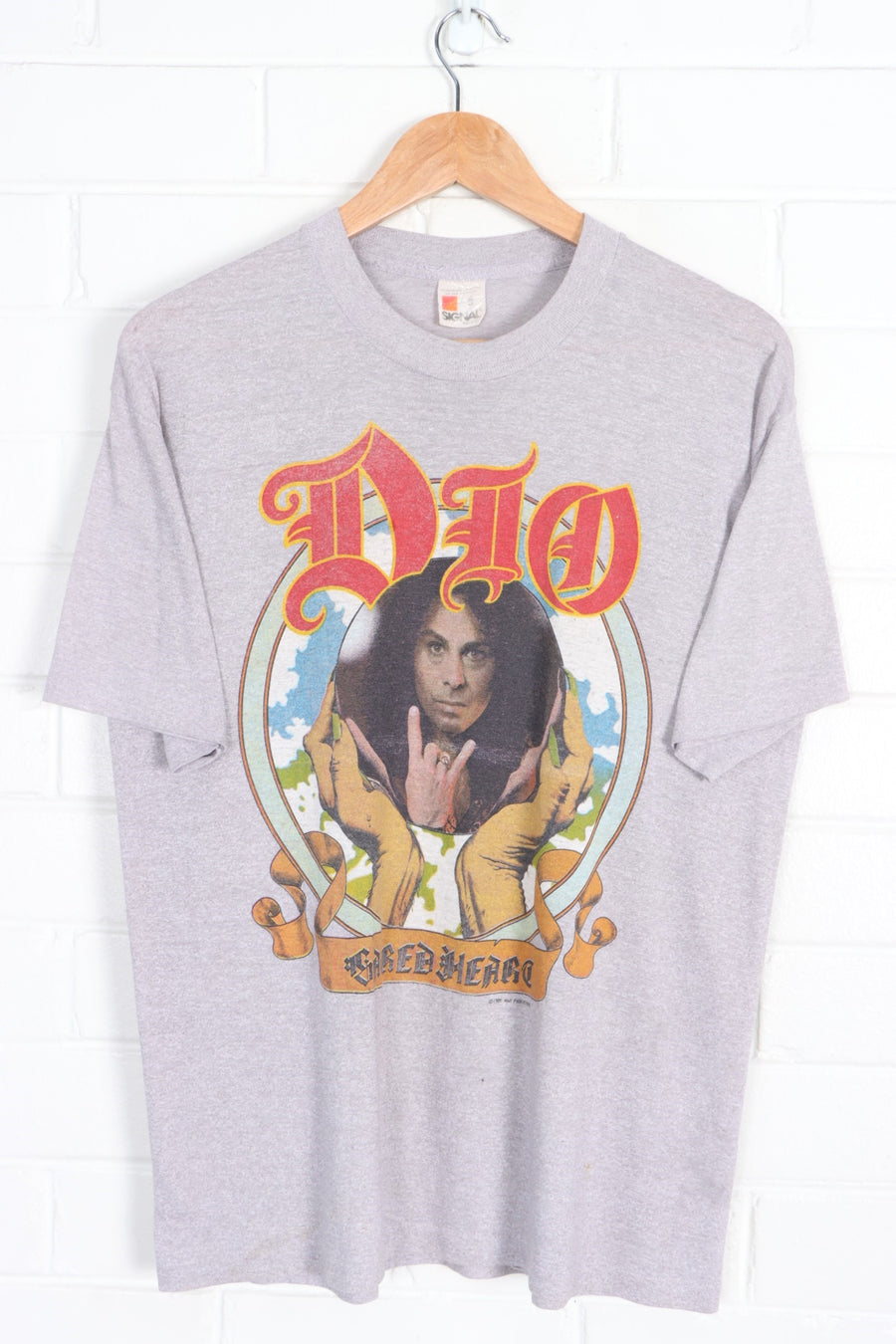 Vintage DIO 1985 Sacred Heart Front Back Single Stitch  T-Shirt USA Made (L)
