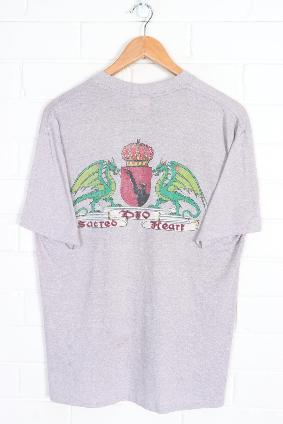 Vintage DIO 1985 Sacred Heart Front Back Single Stitch  T-Shirt USA Made (L)