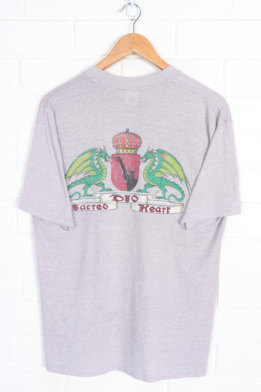 Vintage DIO 1985 Sacred Heart Front Back Single Stitch T-Shirt USA Made (L)