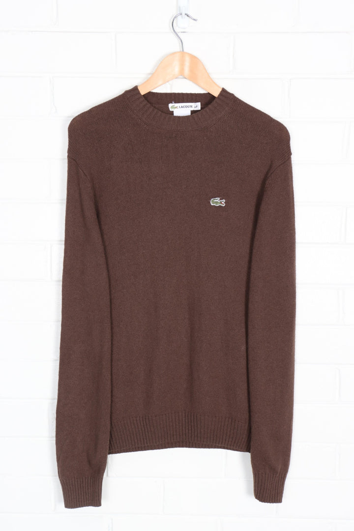 LACOSTE Brown Embroidered Logo Knit (L)
