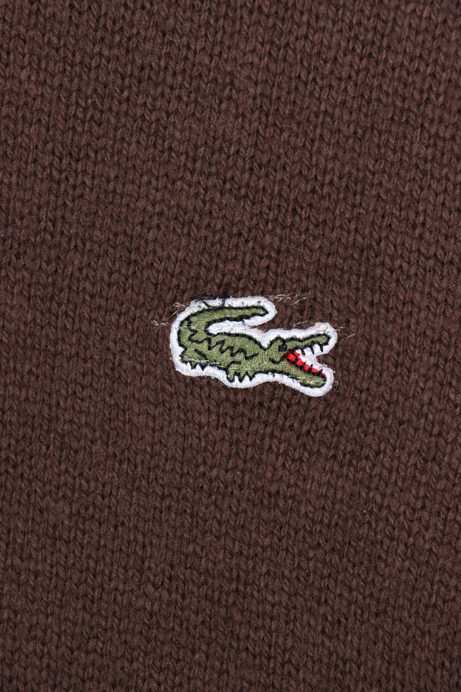 LACOSTE Brown Embroidered Logo Knit (L)