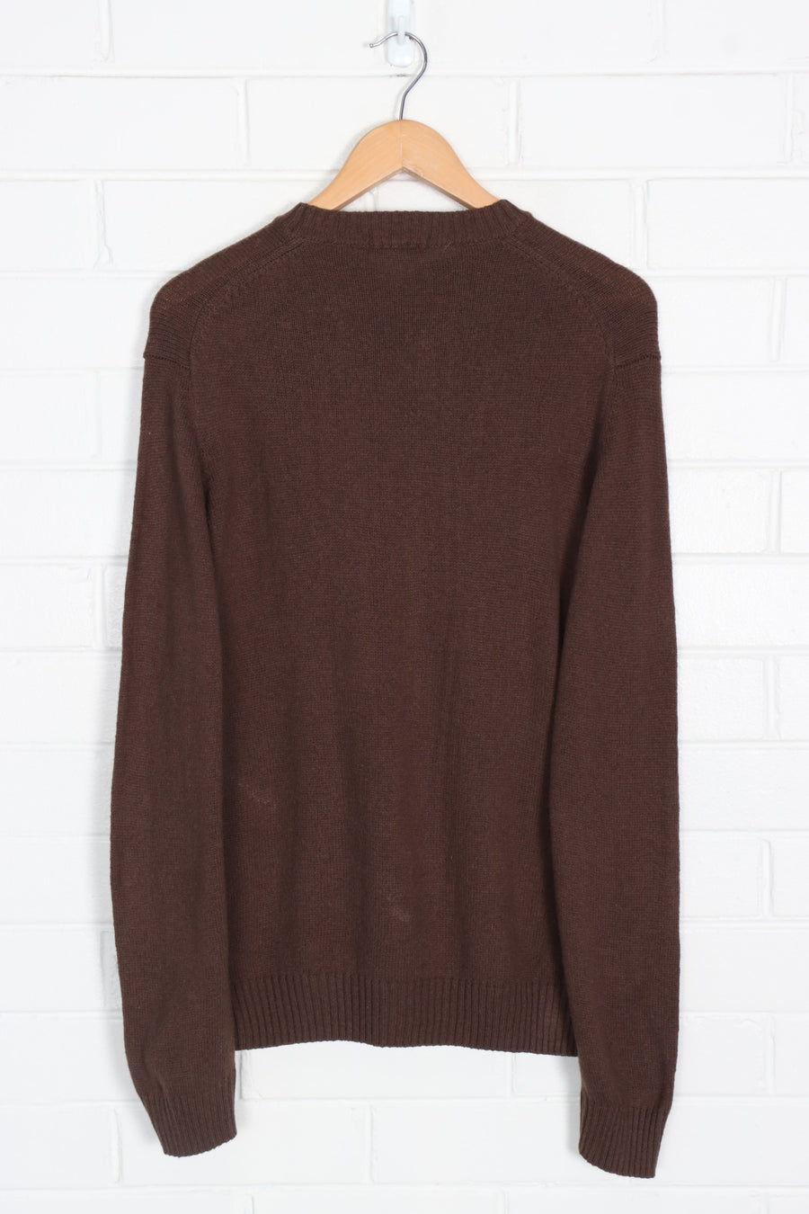 LACOSTE Brown Embroidered Logo Knit (L)