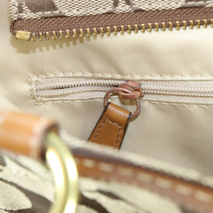 Vintage COACH 11237 Brown & Tan Signature Monogram Canvas & Leather Tote Bag