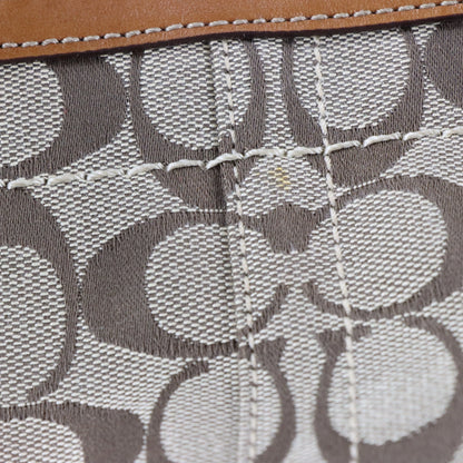 Vintage COACH 11237 Brown & Tan Signature Monogram Canvas & Leather Tote Bag