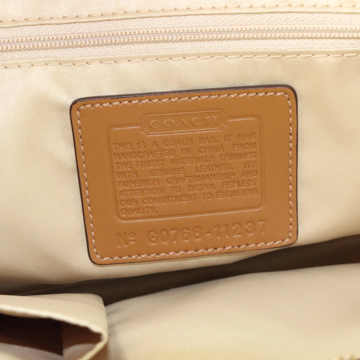 Vintage COACH 11237 Brown & Tan Signature Monogram Canvas & Leather Tote Bag