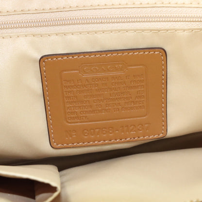 Vintage COACH 11237 Brown & Tan Signature Monogram Canvas & Leather Tote Bag