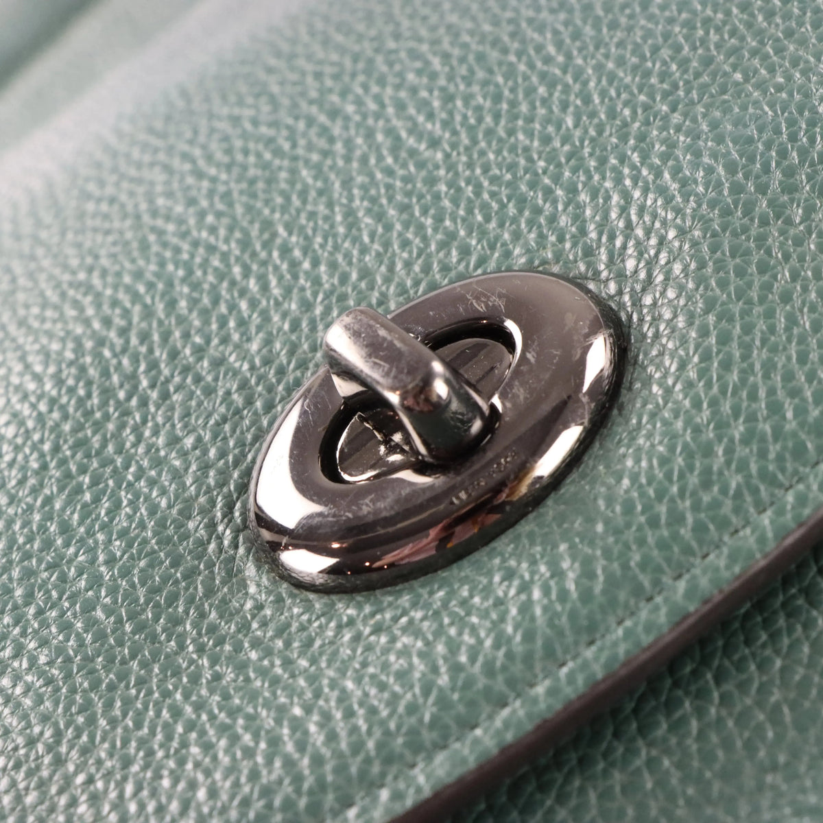 Vintage COACH 24771 Turnlock Green Pebbled Handbag Vintage Sole Melbourne