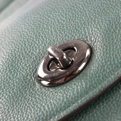 Vintage COACH 24771 Turnlock Green Pebbled Handbag Vintage Sole Melbourne