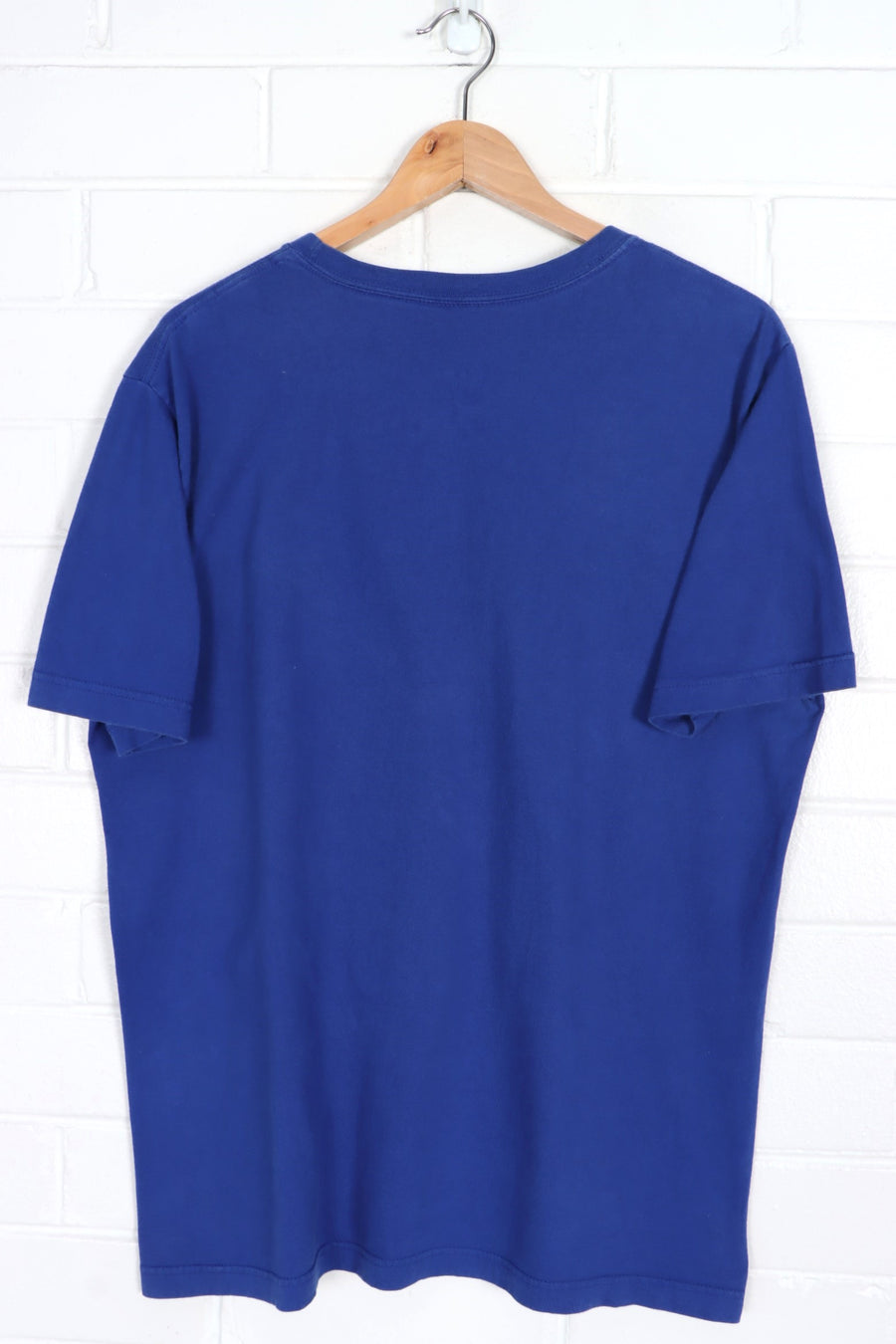 NIKE Embroidered Swoosh Logo Casual Blue T-Shirt (L)