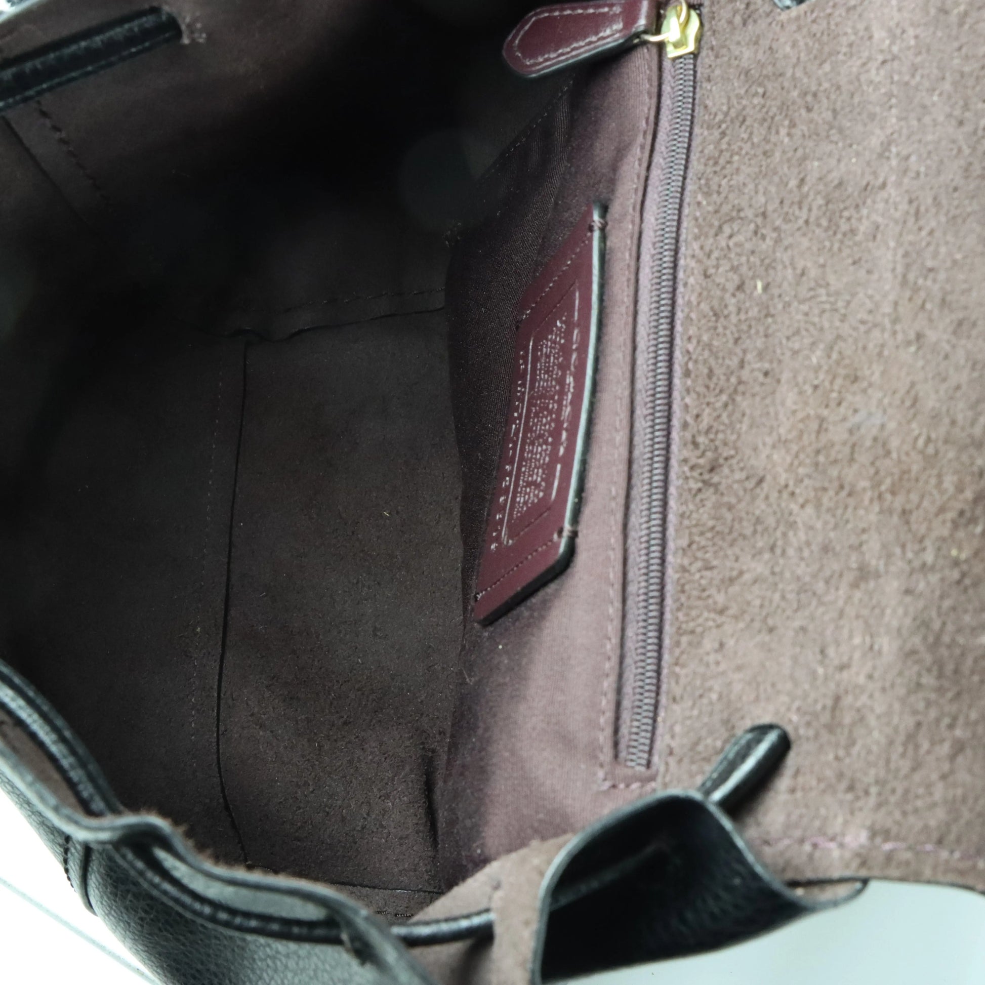 COACH 'Derby' F59819 Black Pebbled Mini Drawstring Backpack - Vintage Sole Melbourne