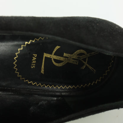 YVES SAINT LAURENT YSL Suede Platform Black Pump Heels (38.5)
