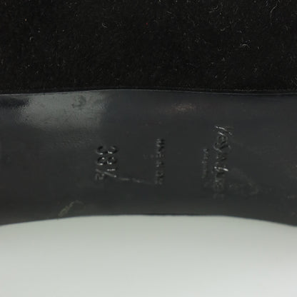 YVES SAINT LAURENT YSL Suede Platform Black Pump Heels (38.5)