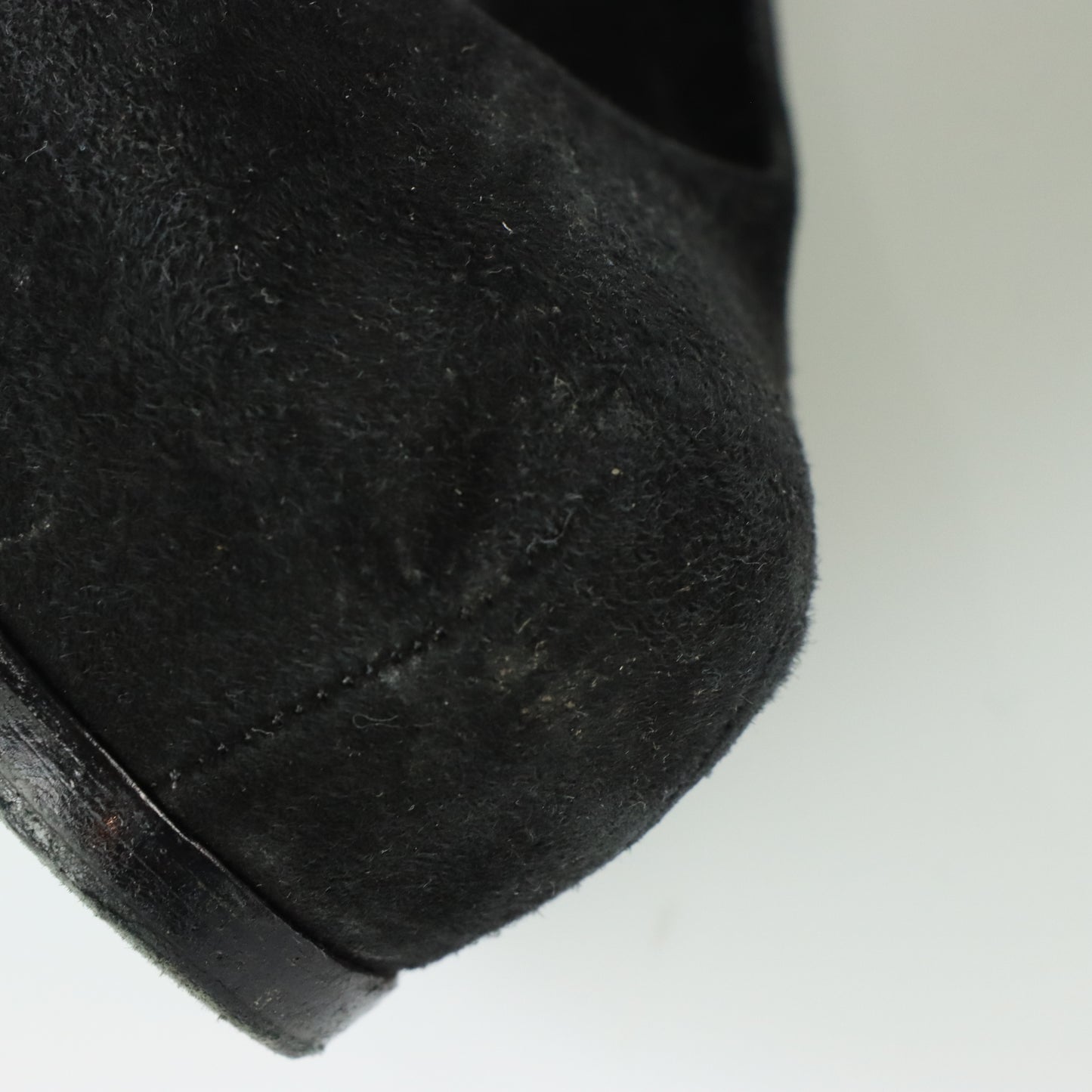 YVES SAINT LAURENT YSL Suede Platform Black Pump Heels (38.5)