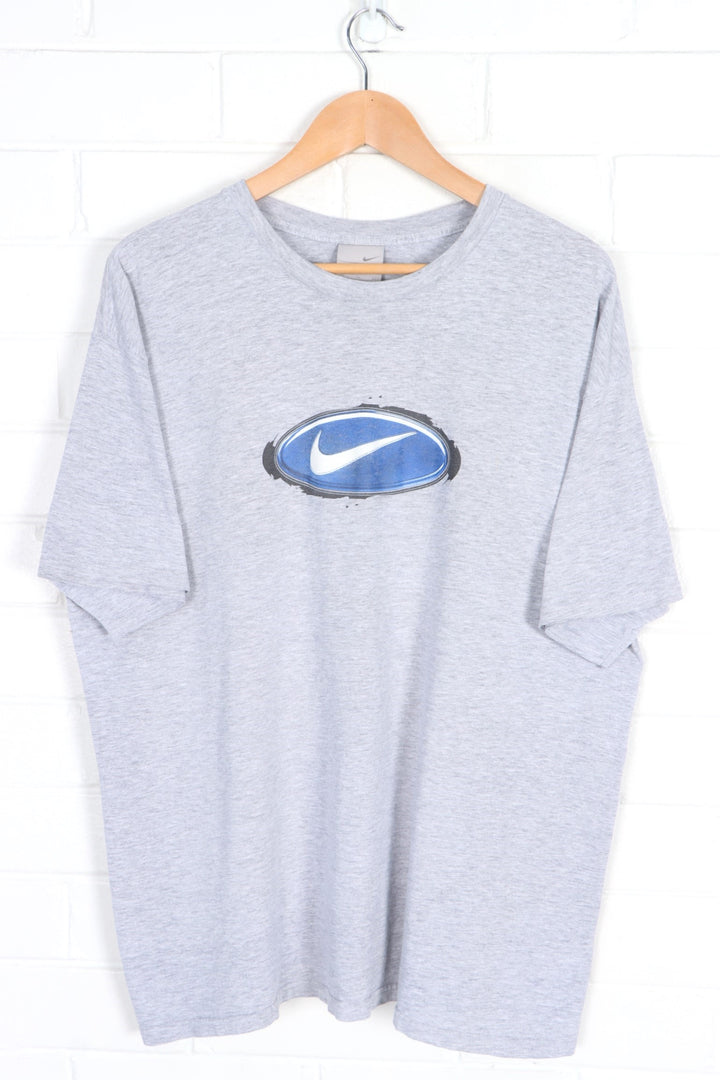 NIKE Big Centre Swoosh Logo Grey T-Shirt (XL)