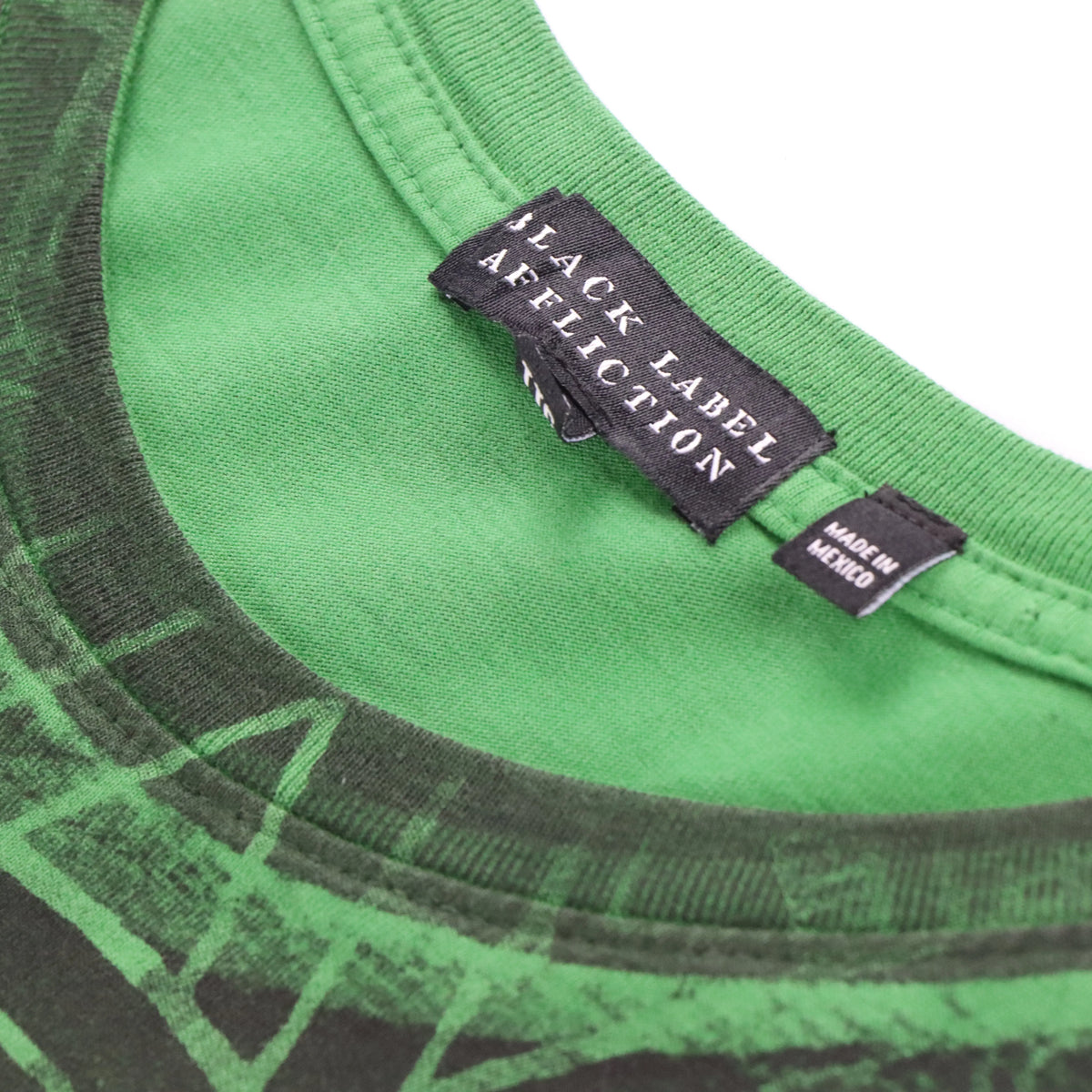 Vintage AFFLICTION Y2K Embellished Eagle Front Back Green T-Shirt (XXL)