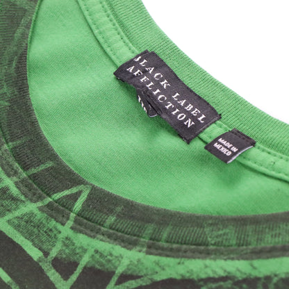 Vintage AFFLICTION Y2K Embellished Eagle Front Back Green T-Shirt (XXL)