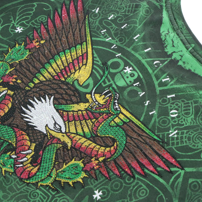 Vintage AFFLICTION Y2K Embellished Eagle Front Back Green T-Shirt (XXL)