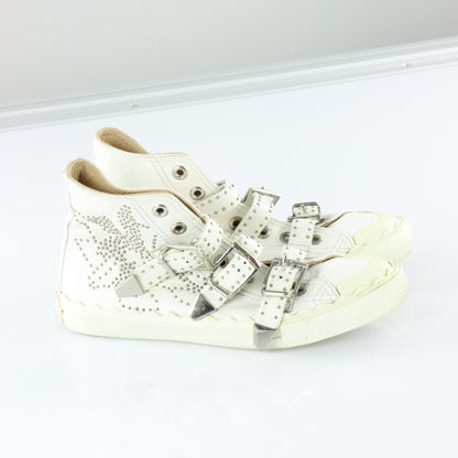 CHLOE 'Susanna' Silver Hardware Buckle High Top Spain Made Sneaker (38)