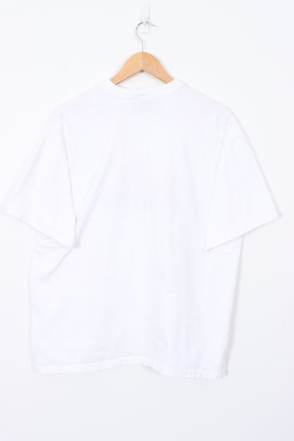 Anaheim Angels MLB Baseball Embroidered White T-Shirt (XL)