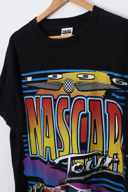 1996 'Where America Races" NASCAR Tour Graphic Black Tee (L)