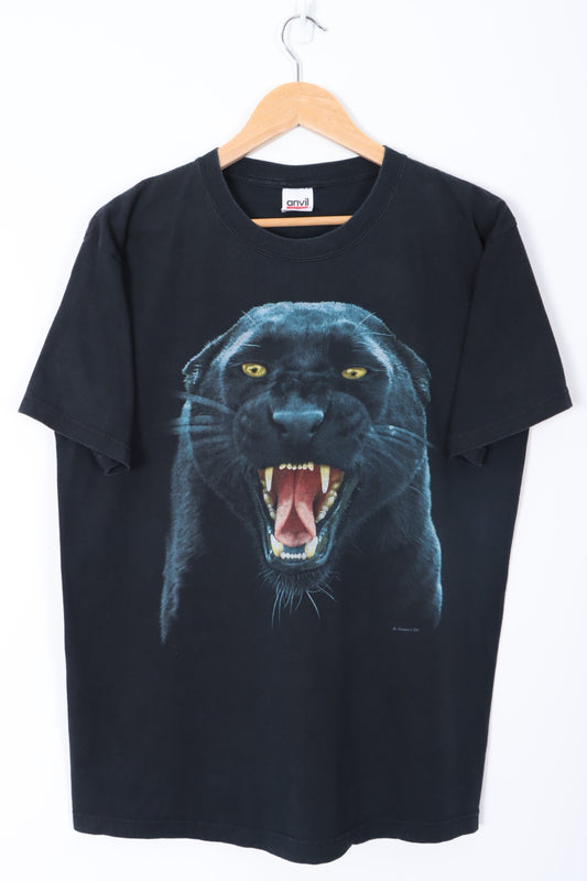 HUMAN-I-TEES 90s Black Panther T-Shirt (L)