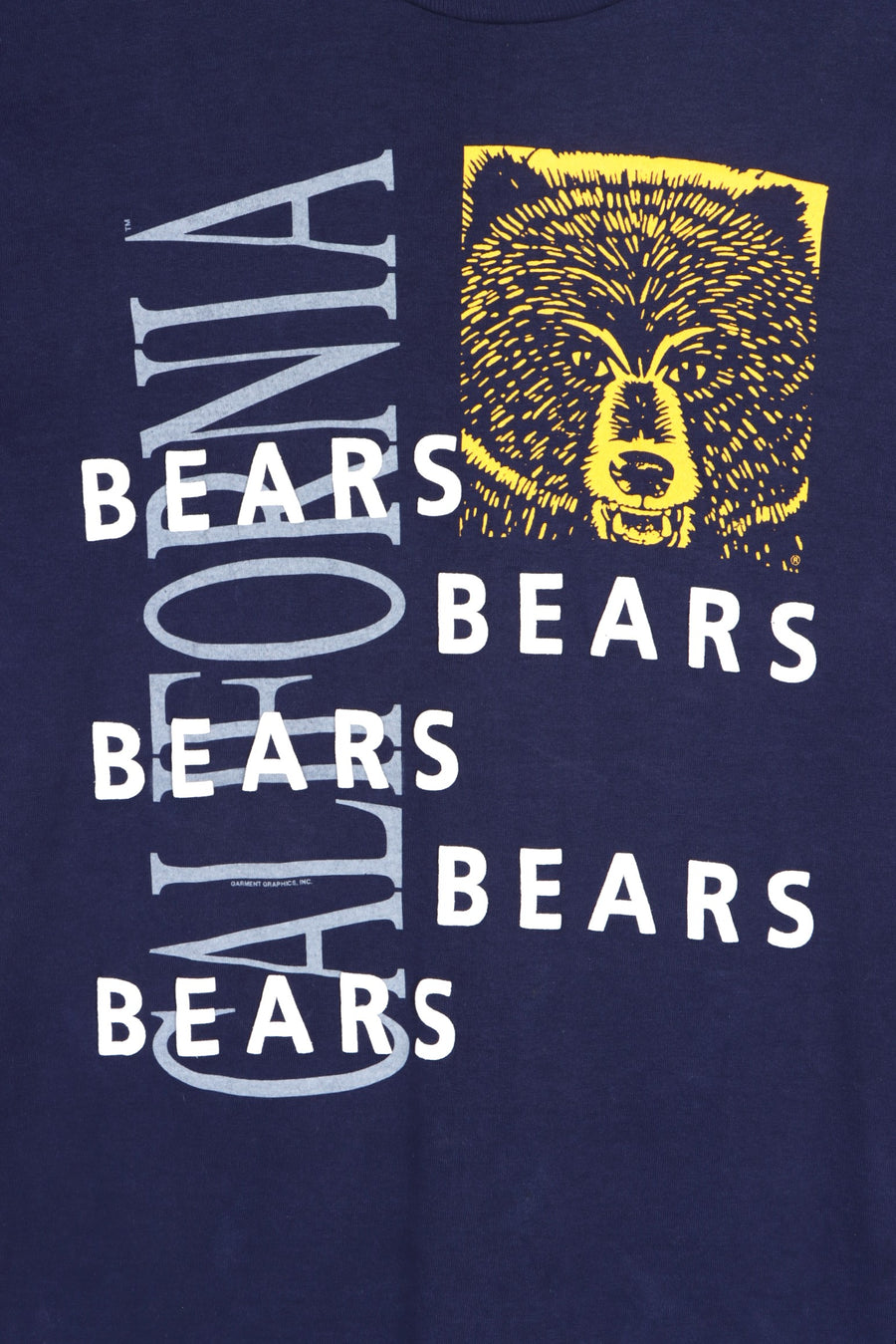 Carolina Bears Puff Print Single Stitch T-Shirt USA Made (L)