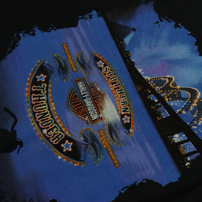 Vintage HARLEY DAVIDSON 'Southern Thunder' Skull Wing Motorcycle T-Shirt (L-XL)