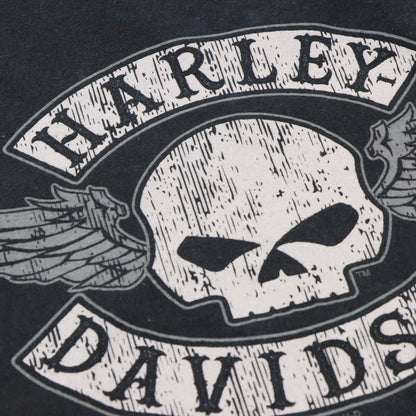 Vintage HARLEY DAVIDSON 'Southern Thunder' Skull Wing Motorcycle T-Shirt (L-XL)