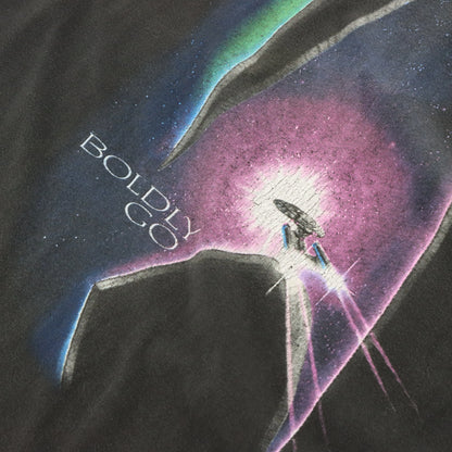 Vintage 1994 STAR TREK Generations 'Boldly Go' Dark Grey Sci Fi Movie T-Shirt (XL)