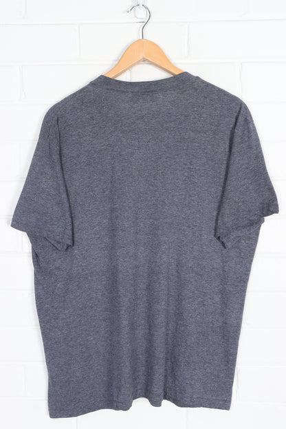 NIKE Dynamic Stripe Swoosh Logo Dark Grey T-Shirt (XL)