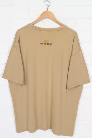 CARHARTT Shadow Logo Brown Khaki Boxy T-Shirt (XXL)
