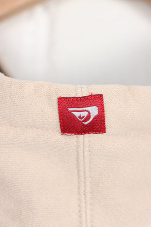 QUIKSILVER Stamped Centre Logo Front Back Beige Hoodie (L)