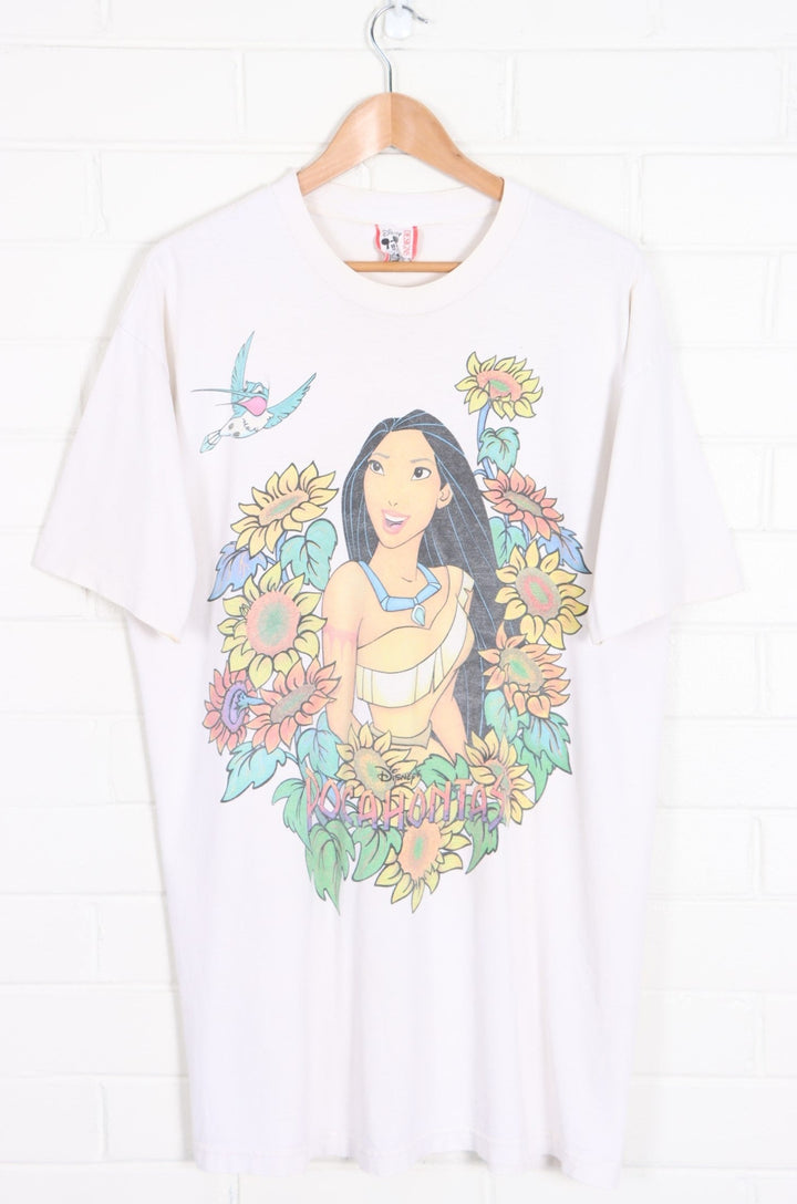 Vintage DISNEY 90s Pocahontas Sunflowers T-Shirt (L-XL)