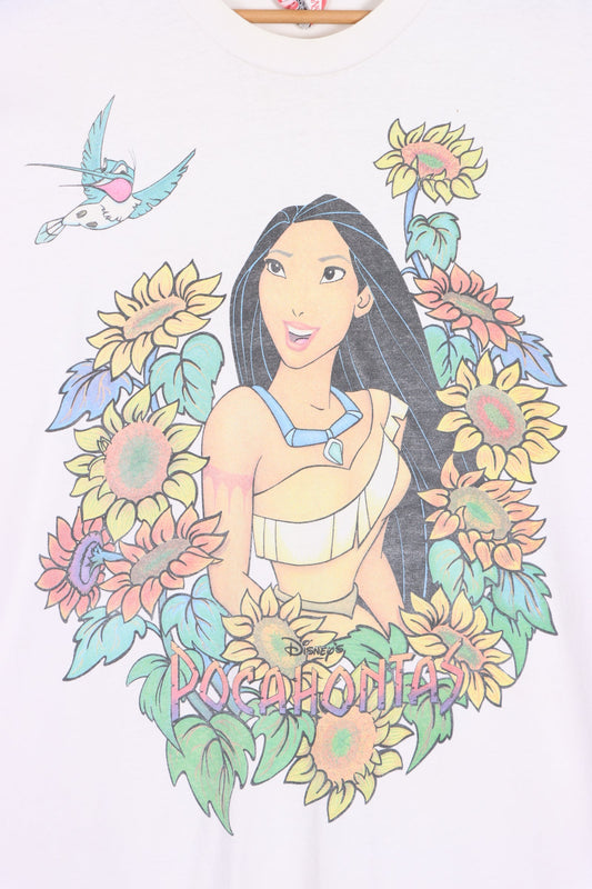 Vintage DISNEY 90s Pocahontas Sunflowers T-Shirt (L-XL)