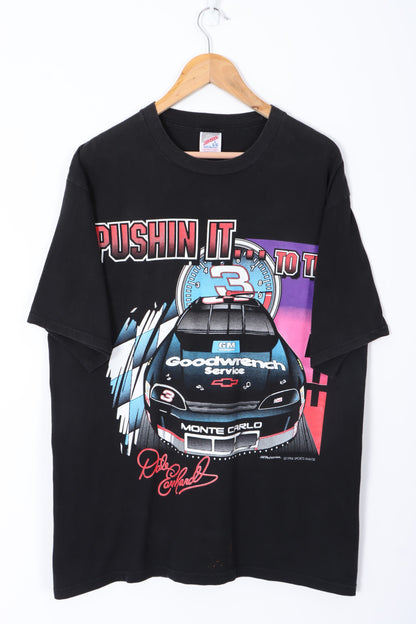 NASCAR 1996 Dale Earnhardt "Pushin It" Front Back T-Shirt (L)