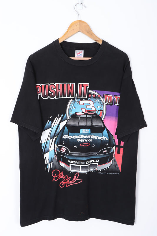 NASCAR 1996 Dale Earnhardt "Pushin It" Front Back T-Shirt (L)