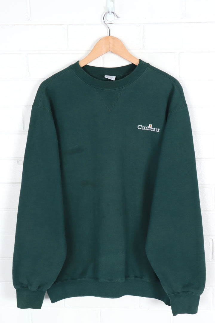CARHARTT Embroidered Logo Forest Green Sweatshirt (XL)