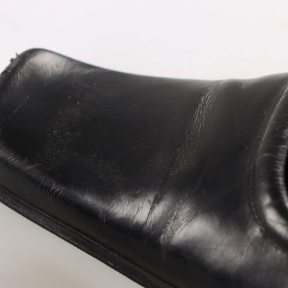 PRADA Mirror Heel Square Toe Black Leather Mule Heels (39.5) - Vintage Sole Melbourne