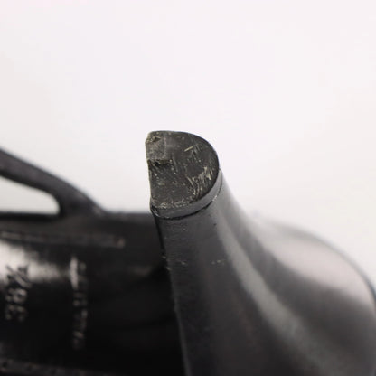 LOUIS VUITTON Braided Monogram Italy Made Black Heels (38.5) - Vintage Sole Melbourne