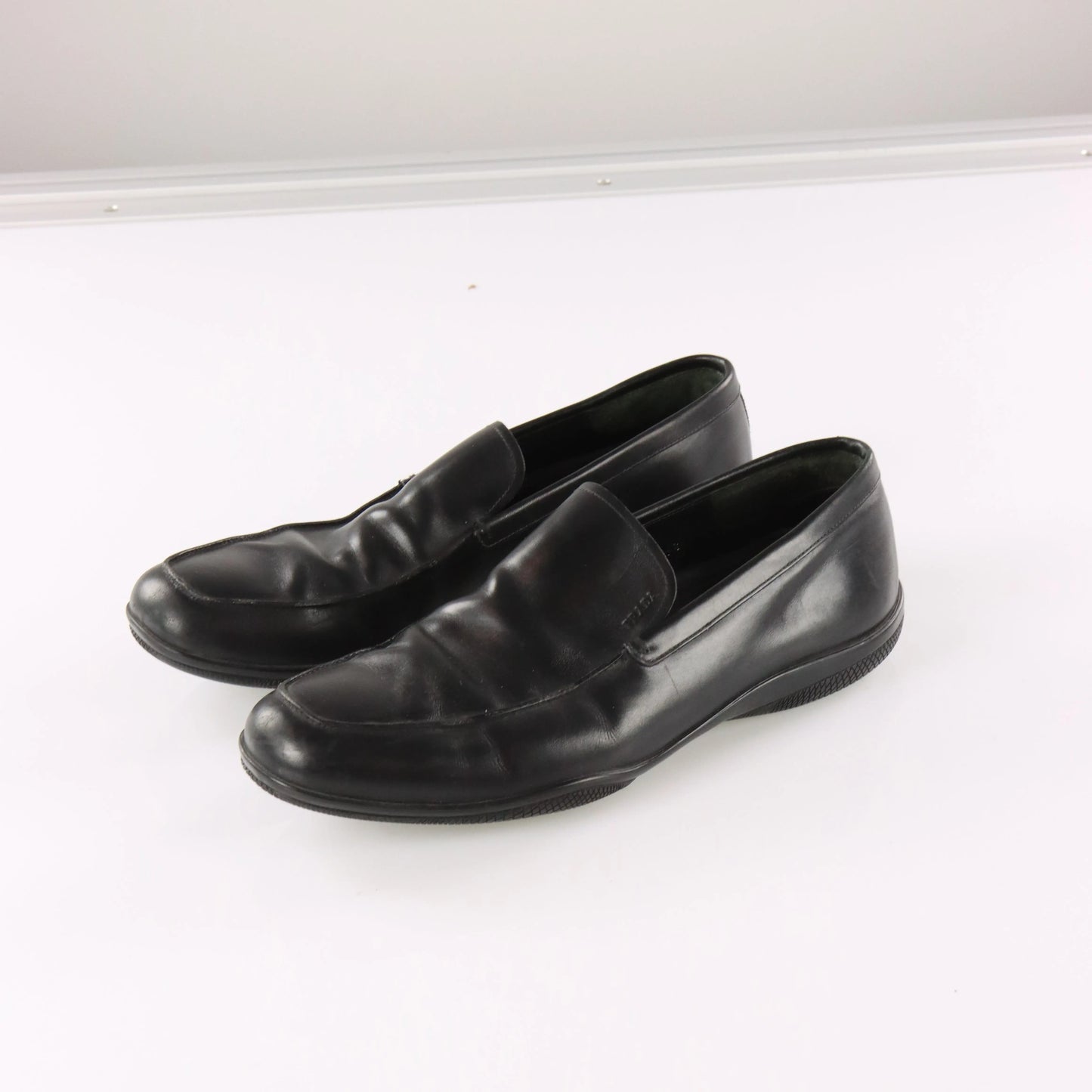PRADA Sport Slip On Black Leather Loafers (Men's 9.5) - Vintage Sole Melbourne