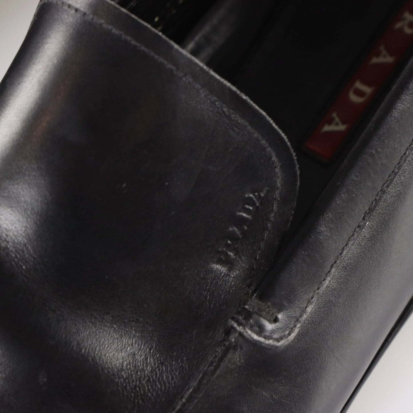 PRADA Sport Slip On Black Leather Loafers (Men's 9.5) - Vintage Sole Melbourne