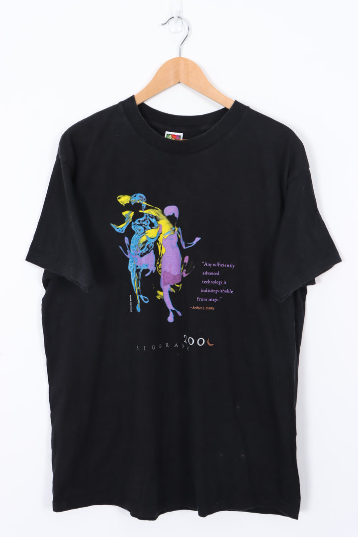 ARTHUR C CLARK Science Siggraph Black Art Tee (L)