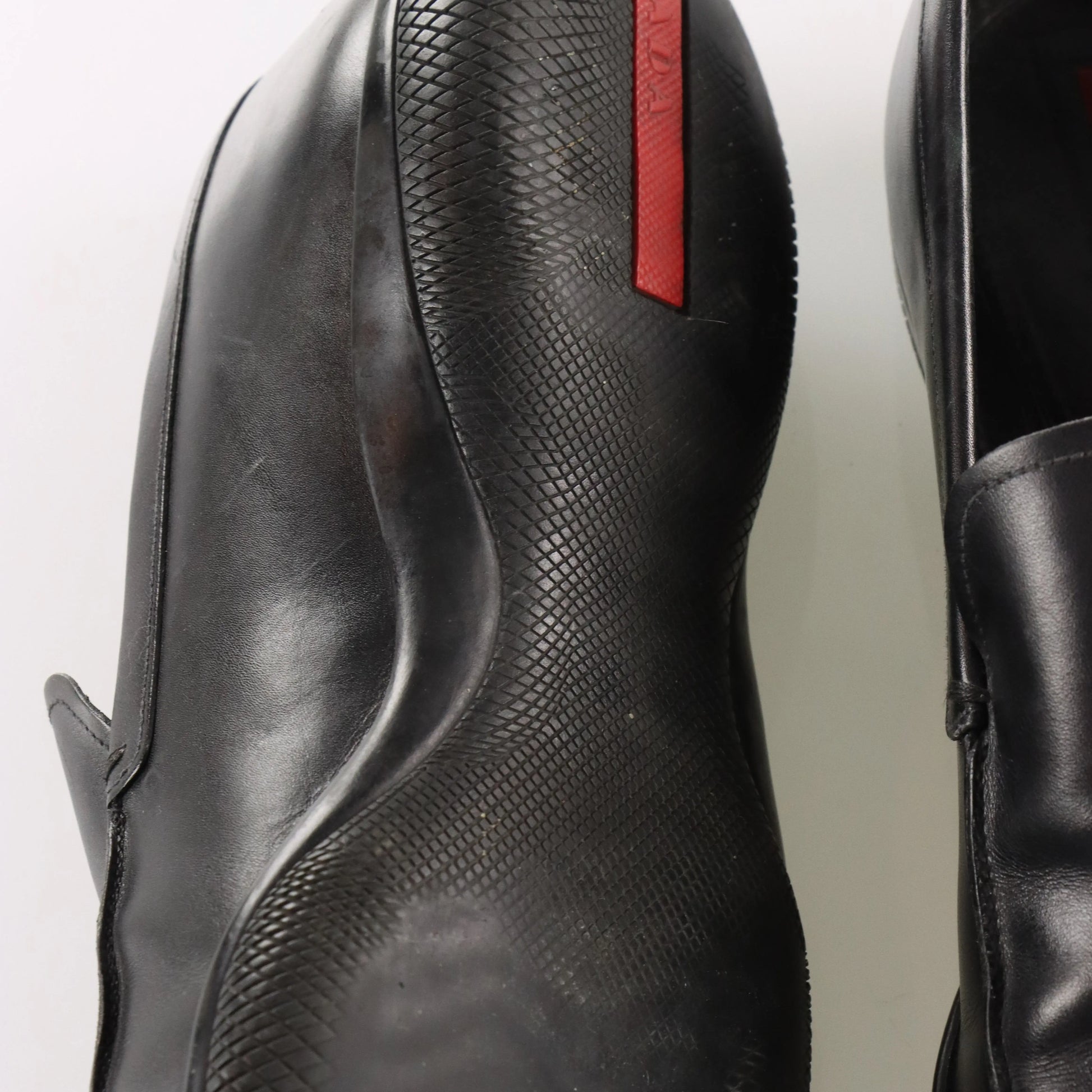 PRADA Sport Slip On Black Leather Loafers (Men's 9.5) - Vintage Sole Melbourne