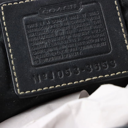 Vintage COACH J053 3653 Soho Double Pocket Black Leather Contrast Stitch Shoulder Handbag Bag