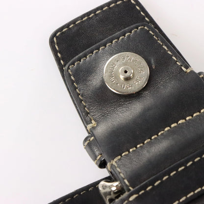 Vintage COACH J053 3653 Soho Double Pocket Black Leather Contrast Stitch Shoulder Handbag Bag