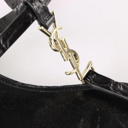SAINT LAURENT YSL 'Cassandra' Croc Thong Logo Sandals (38.5) - Vintage Sole Melbourne