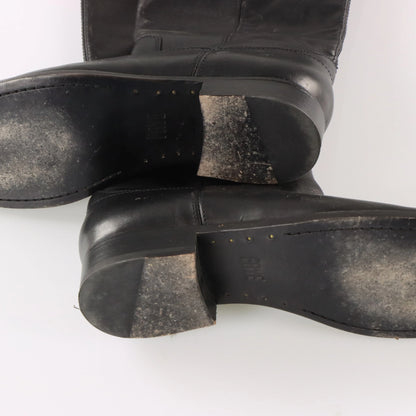 FRYE 'Melissa' Button Tall Black Leather Riding Boots (Women's 7.5) - Vintage Sole Melbourne