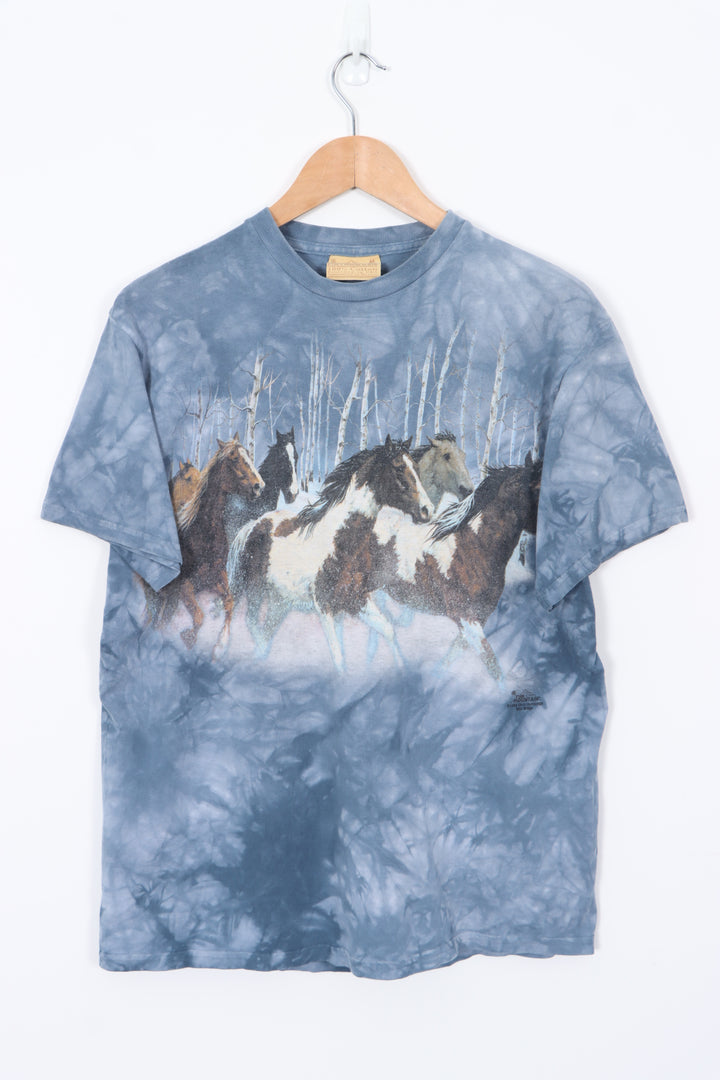THE MOUNTAIN 1999 Galloping Horses Tie Dye T-Shirt (M-L)