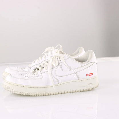 NIKE AIR FORCE 1 X SUPREME Red Logo Swoosh White Sneakers (11) - Vintage Sole Melbourne